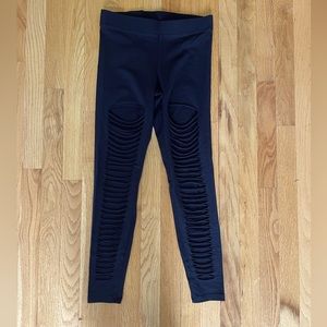 Black Distressed Express Leggings